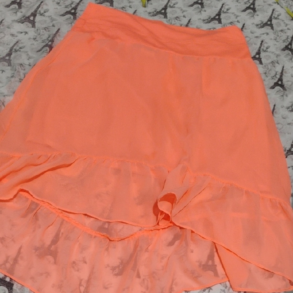 Faded Glory Women's Coral High Low Skirt